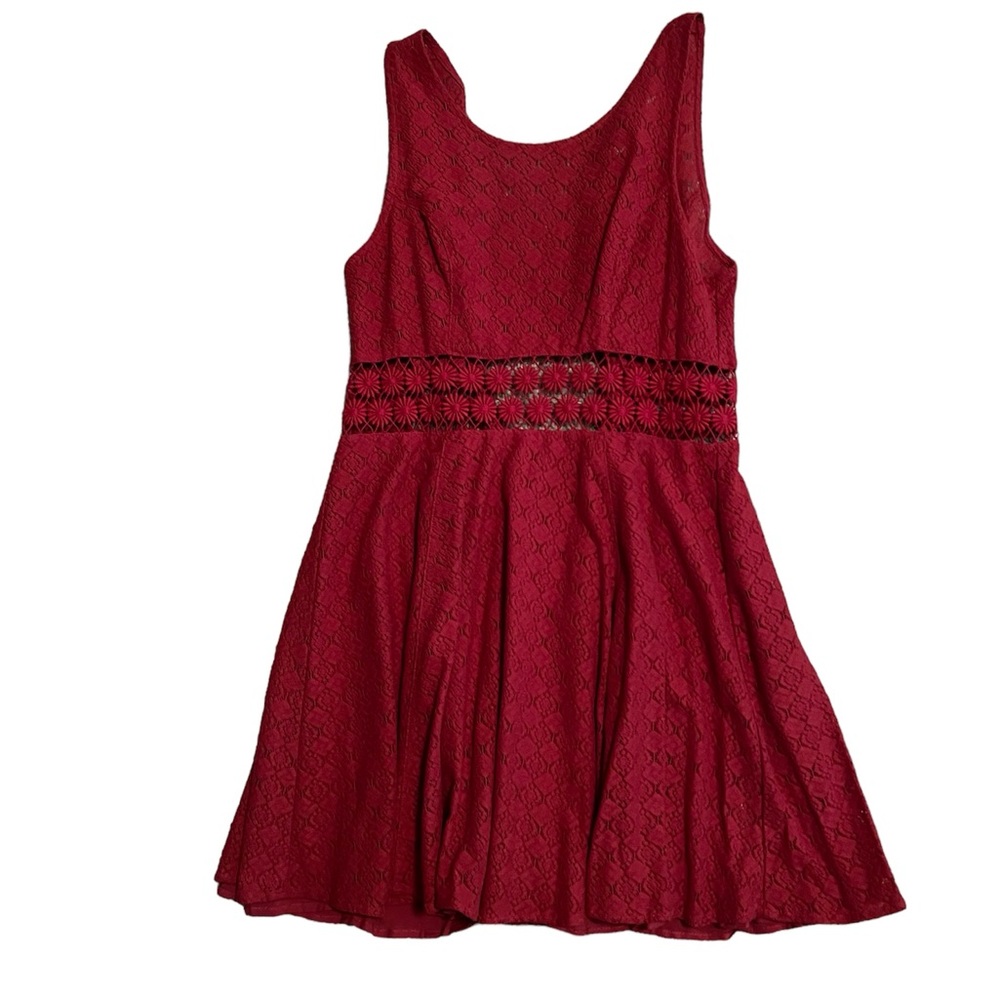 Free People red flower mini dress